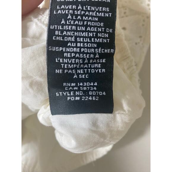 NWT 7 FOR ALL MANKIND TOP EYELET LACE CROCHET RUFFLE CROP COTTAGECORE COQUETTE - Picture 5 of 9